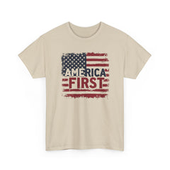 America First T-Shirt – Patriotic USA Flag Tee, Pro America Conservative Graphic Shirt