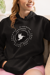 Faith & Gratitude Dove Hoodie – Christian Inspirational Sweatshirt – Peace, Love & Kindness Apparel
