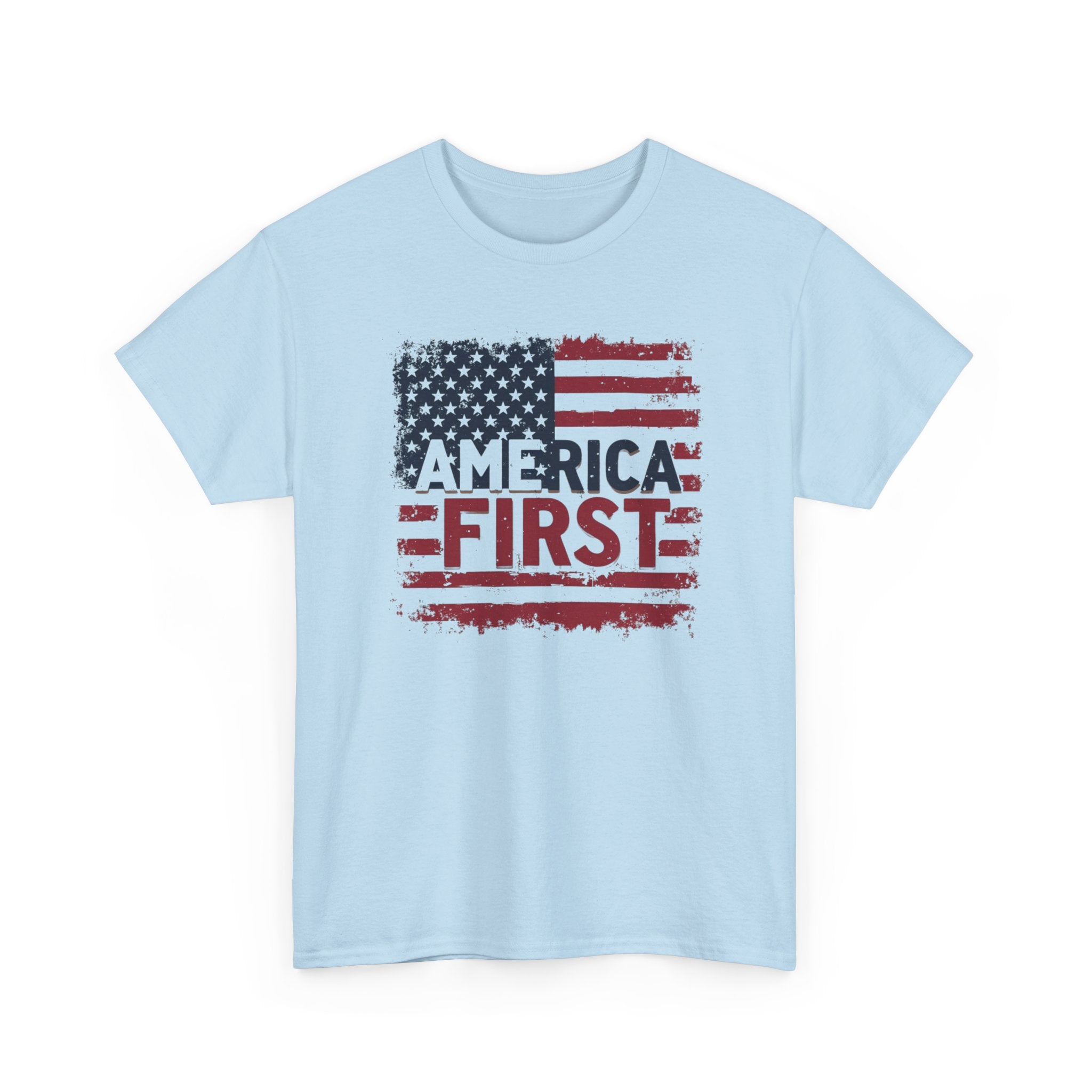 America First T-Shirt – Patriotic USA Flag Tee, Pro America Conservative Graphic Shirt