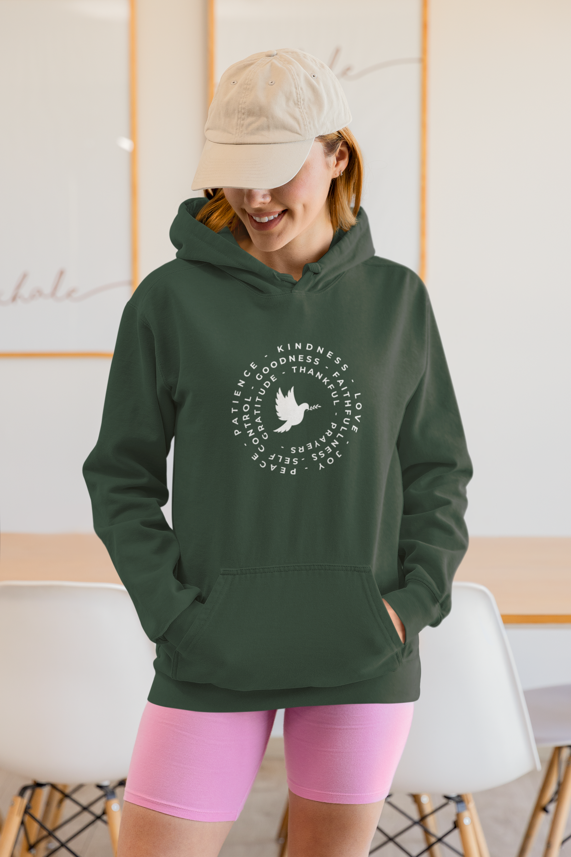 Faith & Gratitude Dove Hoodie – Christian Inspirational Sweatshirt – Peace, Love & Kindness Apparel