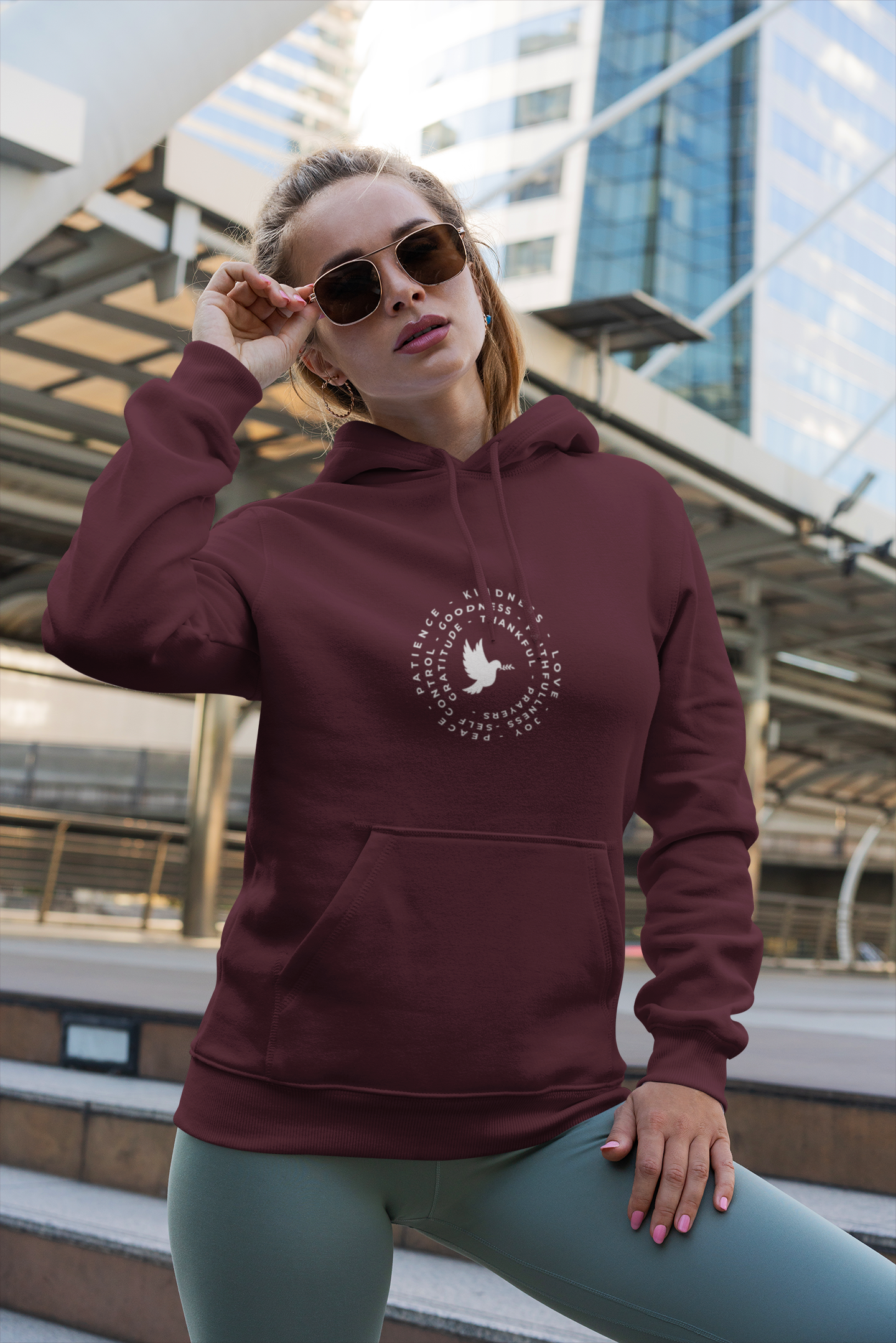 Faith & Gratitude Dove Hoodie – Christian Inspirational Sweatshirt – Peace, Love & Kindness Apparel