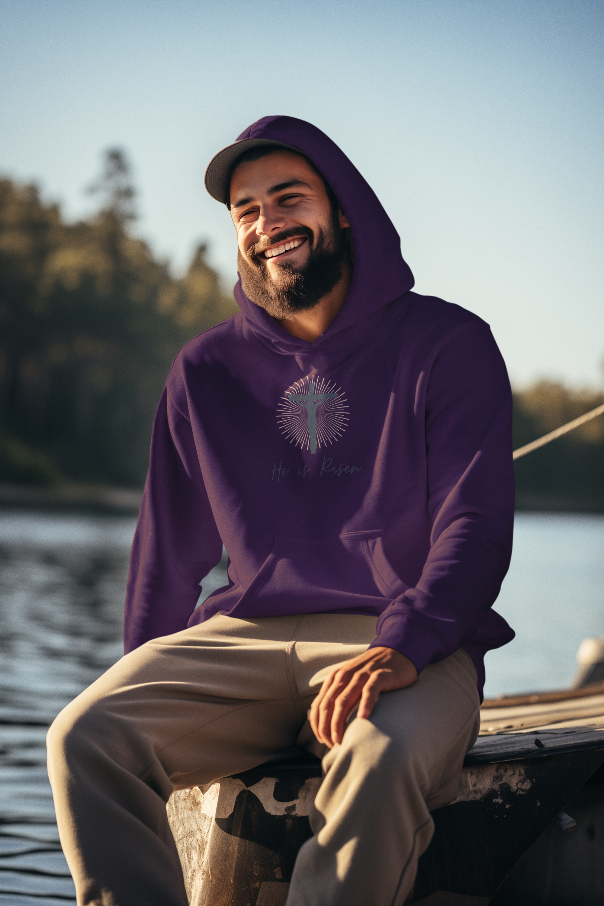 He is Risen Hoodie – Christian Easter Resurrection Sweatshirt | Inspirational Faith Apparel
