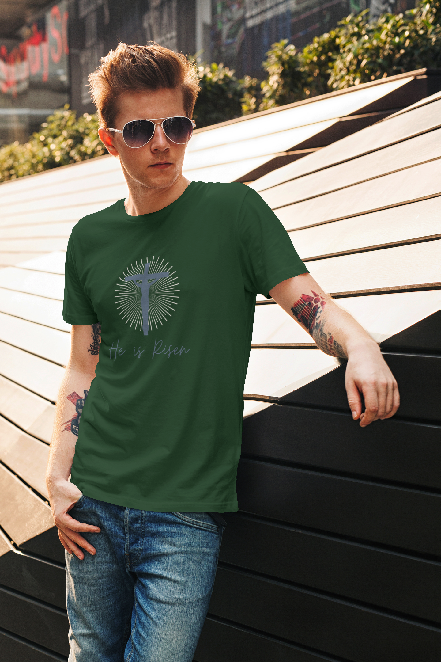 He is Risen T-Shirt – Christian Easter Resurrection Tee - Inspirational Faith Graphic Shirt